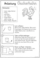 Vorschau - Mal- und Bastelvorlagen - Bastelanleitung für einen Gackerhahn – Schritt für Schritt! - Seite 1
