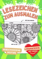 Vorschau - Arbeitsblätter - Sonnenblumen Lesezeichen Leseecke Blumen Kunst basteln Ausmalbilder - Deckblatt