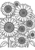 Vorschau - Arbeitsblätter - Ausmalbilder Sonnenblumen Kunst Blumen-Bilder zum Ausmalen - Seite 3
