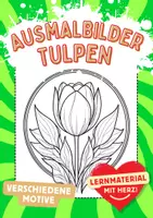 Vorschau - Mal- und Bastelvorlagen - Tulpen Ausmalbilder Blumen ausmalen Zwischendurch - Deckblatt