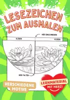 Vorschau - Arbeitsblätter - Wasserlilie Lesezeichen Leseecke Mandala Blumen Kunst basteln Ausmalbilder - Deckblatt