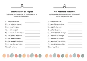 Vorschau - Spiele - Bingo Mes vacances de Pâques - Osterferien - Seite 1