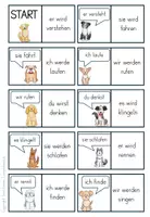 Vorschau - Stationenlernen - Domino Futur Präsens Deutsch 4. Klasse Schulhund Hundeklasse - Seite 1