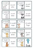 Vorschau - Stationenlernen - Domino Futur Präsens Deutsch 4. Klasse Schulhund Hundeklasse - Seite 2