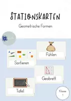 Vorschau - Stationenlernen - Stationskarten zur Visualisierung für geometrische Formen - Deckblatt