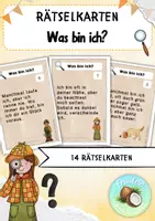 Vorschau - Stationenlernen - Rätselkarten: Was bin ich? - Freiarbeit, Knobeln, Lesen - Deckblatt