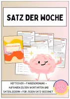 Vorschau - Arbeitsblätter - Satz der Woche (inkl. Heft, Farbzuordnung, Arbeitsblätter) - Deckblatt