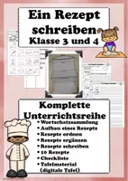 Vorschau - Unterrichtsreihen - Ein Rezept schreiben Klasse 3 und 4 Unterrichtsreihe - Deckblatt