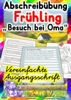 Vorschau - Unterrichtsreihen - Frühling - Abschreibübung "Besuch bei Oma" in der Vereinfachten Ausgangsschrift - Deckblatt