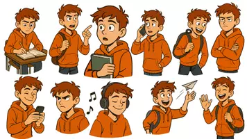 Vorschau - selbst erstellte Cliparts/Grafiken - Jugendlicher Junge (39 Varianten) - Seite 2