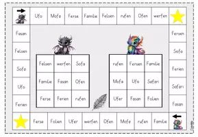 Vorschau - Spiele - Bingo Lesespiele passend zu Karibu 1, Teil A&B, Lesen, 1.Klasse - Seite 3
