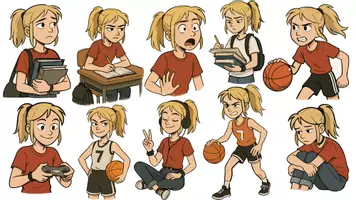 Vorschau - selbst erstellte Cliparts/Grafiken - jugendliches Mädchen (38 Varianten) - Seite 1