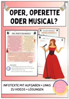 Vorschau - Arbeitsblätter - Musical: Oper, Operette oder Musical? (mit Links) - Deckblatt