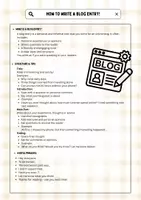 Vorschau - Arbeitsblätter - How to write a blog entry! - Deckblatt