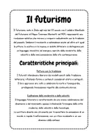 anteprima - Testo - Riassunto Futurismo Terza Media - Stile Letterario del 900 - Pagina 1