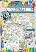 Vorschau - Mal- und Bastelvorlagen - Hallo Ferien Sommer Gemeinschaftsbild Kooperatives Poster - Deckblatt