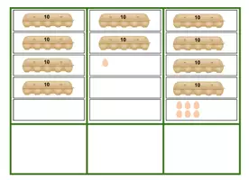 Voorbeeld - tellen in sprongen van 10 eierdozen (getallen losknippen) - Pagina 1