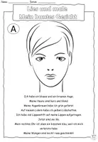 Vorschau - Arbeitsblätter - Lies und male "Mein buntes Gesicht" DaZ - Seite 1