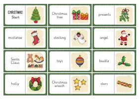 anteprima - Flashcard - Christmas Domino - Game(English) / Domino di Natale - Gioco (inglese) - Pagina 1