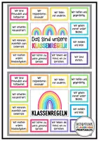 Vorschau - Poster - Klassenregeln | Verhaltensregeln | Klassenzimmer Deko Leuchtend Bunt | Regenbogen - Seite 1