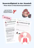 Vorschau - Arbeitsblätter - Sauerstoffgehalt in der Atemluft – Wieso Mund zu Mund Beatmung funktioniert - Deckblatt