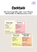 Vorschau - Anderer Materialtyp - Cocktailrezepte: Als Feriengrüße oder zum Thema Hohlmaße - Deckblatt