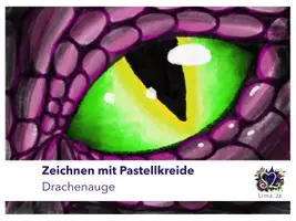 Vorschau - Mal- und Bastelvorlagen - Schritt für Schritt Präsentation + 4 Malvorlagen: Drachenauge mit Pastellkreide. - Seite 1