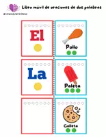 Vista previa - Tarjetas / Manipulativos - Libro movil de oraciones de dos palabras - página 2