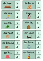 Vorschau - Spiele - Klammerkarte: k oder ck? – Rechtschreibübung + Selbstkontrolle - Seite 1