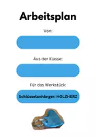 Vorschau - Mal- und Bastelvorlagen - Arbeitsplan Schlüsselanhänger Holzherz - Deckblatt
