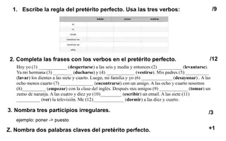 Vorschau - Arbeitsblätter - Leistungskontrolle oder Arbeitsblatt zum Pretérito Perfecto - Deckblatt