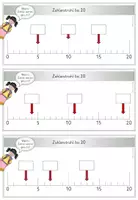 Vorschau - Stationenlernen - Zahlenraum bis 20, 24 Karteikarten: Zahlen auf dem Zahlenstrahl, Förderung der Zahlvorstellung im ZR bis 20, 3-fach differenziert, mit Selbstkontrolle - Seite 1