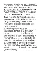 anteprima - Esercizi - ESERCITAZIONE DI GRAMMATICA SULLUSO DELL' INDICATIVO - Pagina di copertina