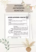 Vorschau - Arbeitsblätter - Antigen-Antikörper-Reaktion - Deckblatt