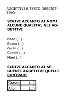 anteprima - Esercizi - TESTO DESCRITTIVO ED AGGETTIVI - Pagina di copertina