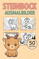 Vorschau - Mal- und Bastelvorlagen - Steinbock Ausmalbilder (50 Malvorlagen) inkl. Stundenentwurf (PDF) - Deckblatt