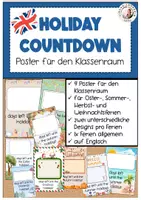 Vorschau - Poster - Holiday Countdown Englischunterricht Poster Sek I Grundschule - Deckblatt