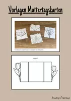 Vorschau - Mal- und Bastelvorlagen - Muttertagskarten/Vatertagskarten - Ziehharmonikakarten - Deckblatt