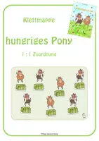 Vorschau - Fördermaterial/Inklusion - Klettmappe: hungriges Pony (1:1 Zuordnung) - Deckblatt