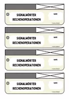 Vorschau - Merkblätter - Rechenoperationen Signalwörter - Nachschlagewerk - Deckblatt