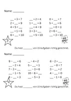 Vorschau - Arbeitsblätter - 20 Mathematiktests - Addition & Subtraktion - ZR10 und ZR20 - Seite 3