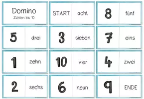 Vorschau - Spiele - Zahlen-Domino (Zahlenraum 10) - Seite 1