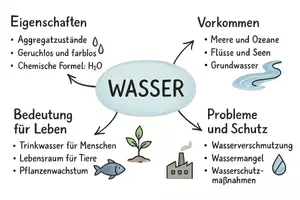 Vorschau - Arbeitsblätter - Arbeitsblatt "Wasser" + Onlineübung & MP3 + Mindmap + Infografik - Seite 2