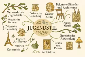 Vorschau - Arbeitsblätter - Arbeitsblätter zum Thema "Jugendstil" + Lösung & MP3 + Mindmap + Infografik - Seite 3