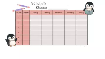 Vorschau - Lehrpläne/Lehrermaterial - Editierbare Stundenpläne für deine Pinguin-Klasse - Seite 2