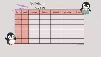 Vorschau - Lehrpläne/Lehrermaterial - Editierbare Stundenpläne für deine Pinguin-Klasse - Seite 3