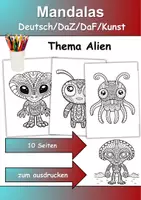 Vorschau - Mal- und Bastelvorlagen - Mandalas Thema Aliens - Grundschule - Bastelvorlagen - Deckblatt