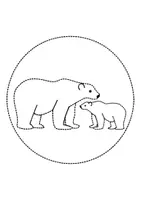 Vorschau - Mal- und Bastelvorlagen - runde Prickelbilder / Fensterbilder Thema Eisbären - Grundschule - Bastelvorlagen - Seite 1