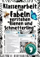 Vorschau - Arbeitsblätter - Klassenarbeit+EWH - Fabeln verstehen - Die Bienen und der Schmetterling - Deckblatt