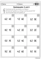 Vorschau - Arbeitsblätter - Rechenpuzzle ZR 100 - Stellenwert Z und E (Alien) - Seite 3